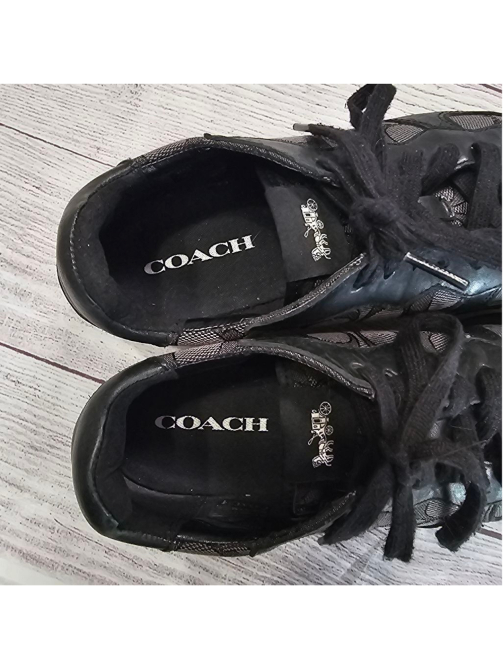 Coach sz 9.5 Farah Logo tennis sneakers - Picture 4 of 12
